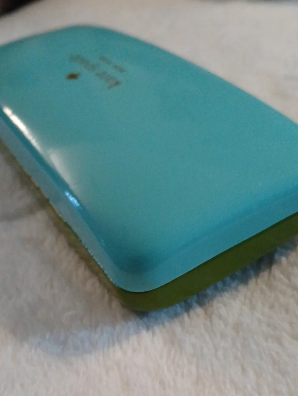 kate spade Turquoise & Olive Hard Eyeglass Case [Gold Logo] LIKE NEW!